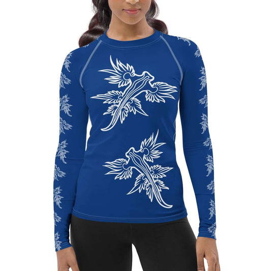 Women's Rash Guard: Blue Dragon Nudibranch (XS-3XL)