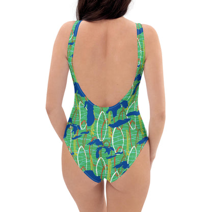 Great Lakes Camo: One-Piece Swimsuit