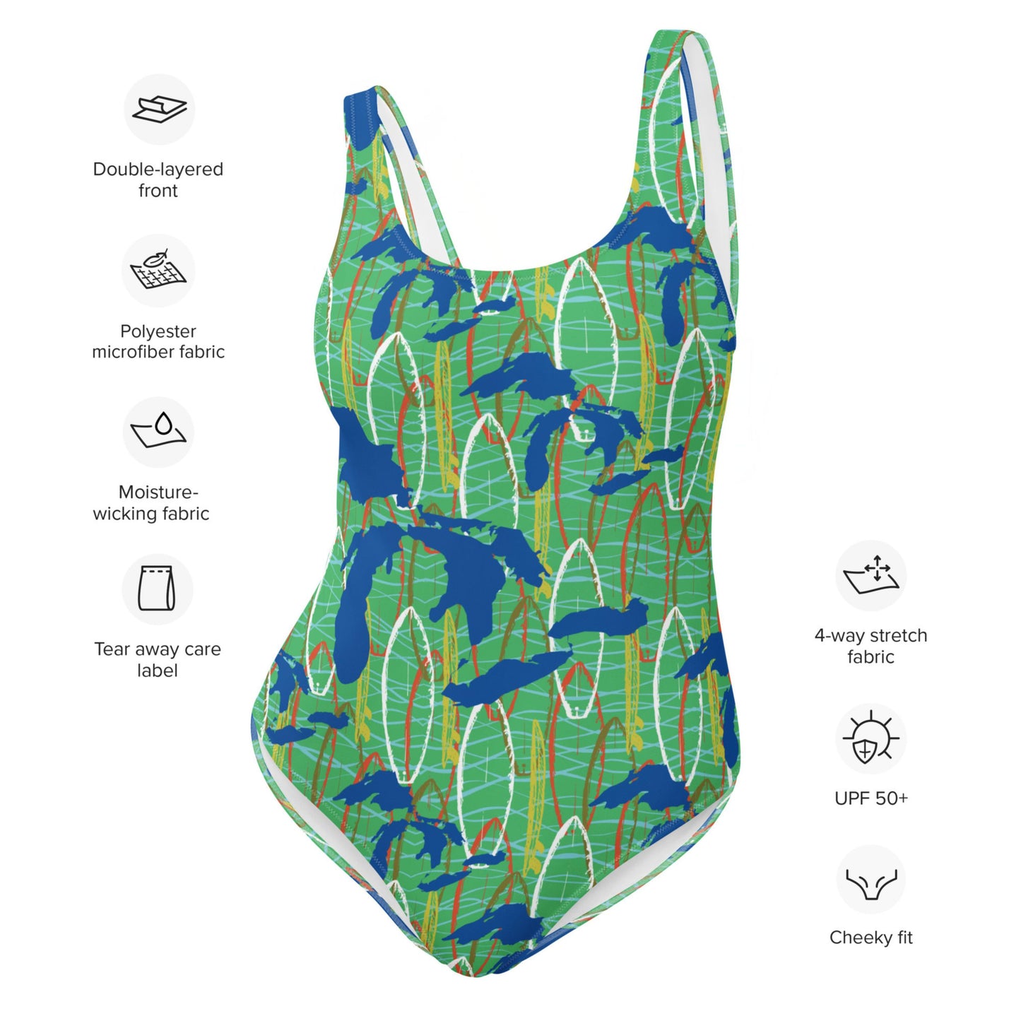 Great Lakes Camo: One-Piece Swimsuit