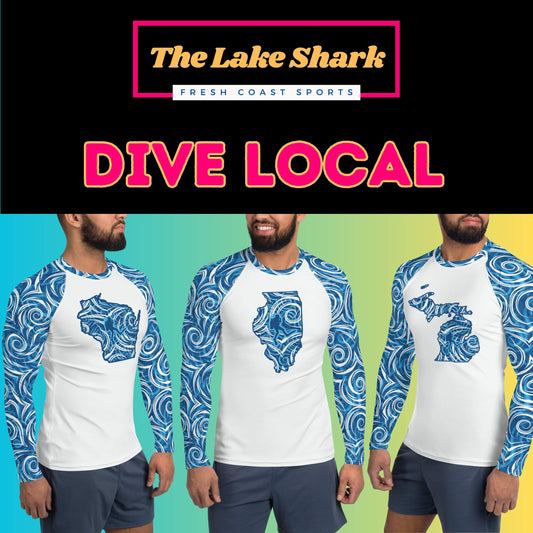 Men's Rash Guard: Dive Local (Choose your State!)