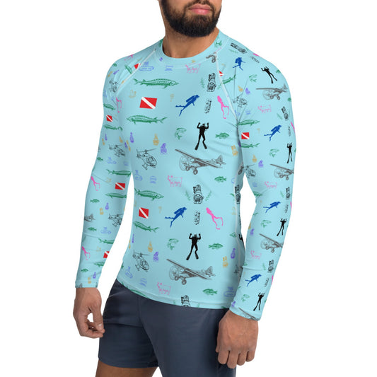 Quarry Training CERT MENS BEST FUN designer scuba dive surf paddle SUP Rash guard top water space lust army fish 2xl 3xl v2