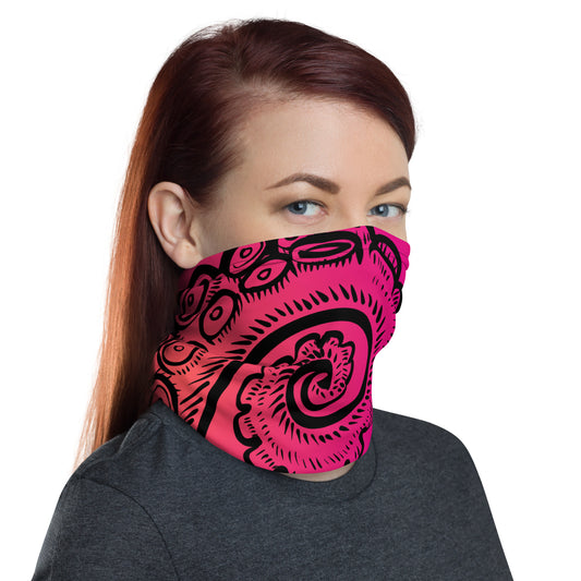 Sun Mask Neck Buff: Tentacle Twist in Pink Sunset