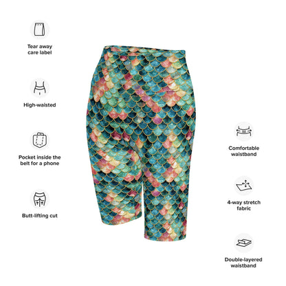 Full-Coverage Dive Shorts: Mermaid Jewel (XS-3XL)