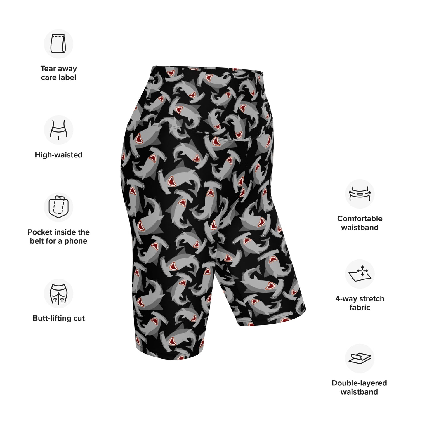 Full-Coverage Dive Shorts: Hammerheads (XS-3XL)