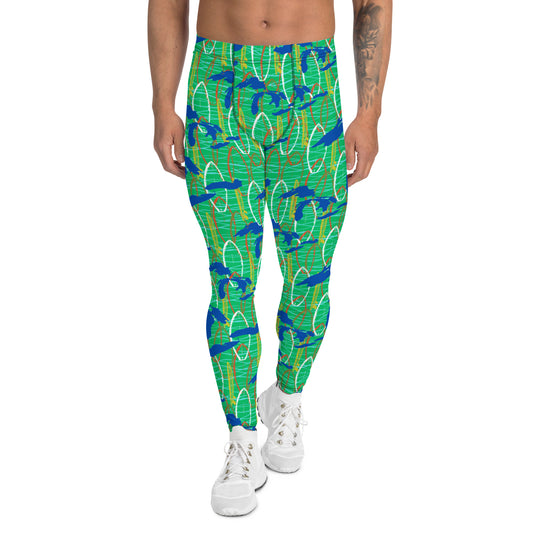 Men's Leggings: Great Lakes Camo in Green