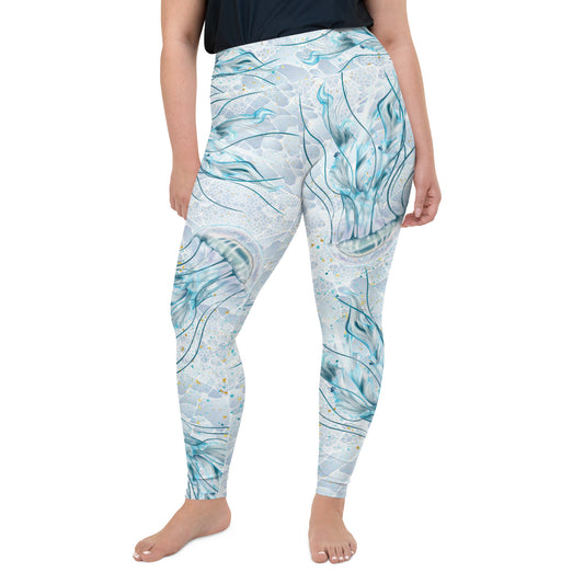 Plus-Size High-Waist Leggings: Jellyfish Mist (2XL-6XL)