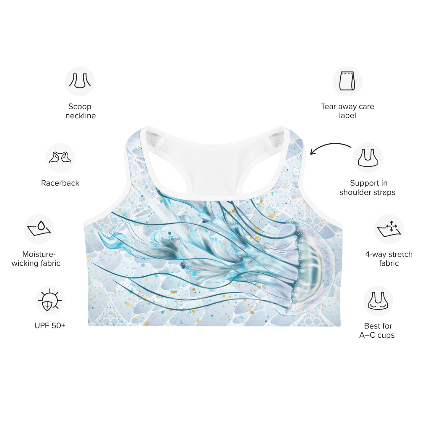 Swim bra: Jellyfish Mist (XS-2XL)