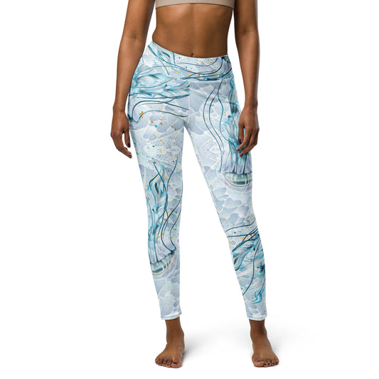 High-Waist Leggings: Jellyfish Mist (XS-XL)