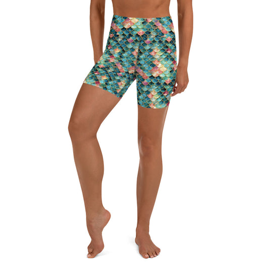 High-Waist Dive Shorts: Mermaid Jewel (XS-XL)