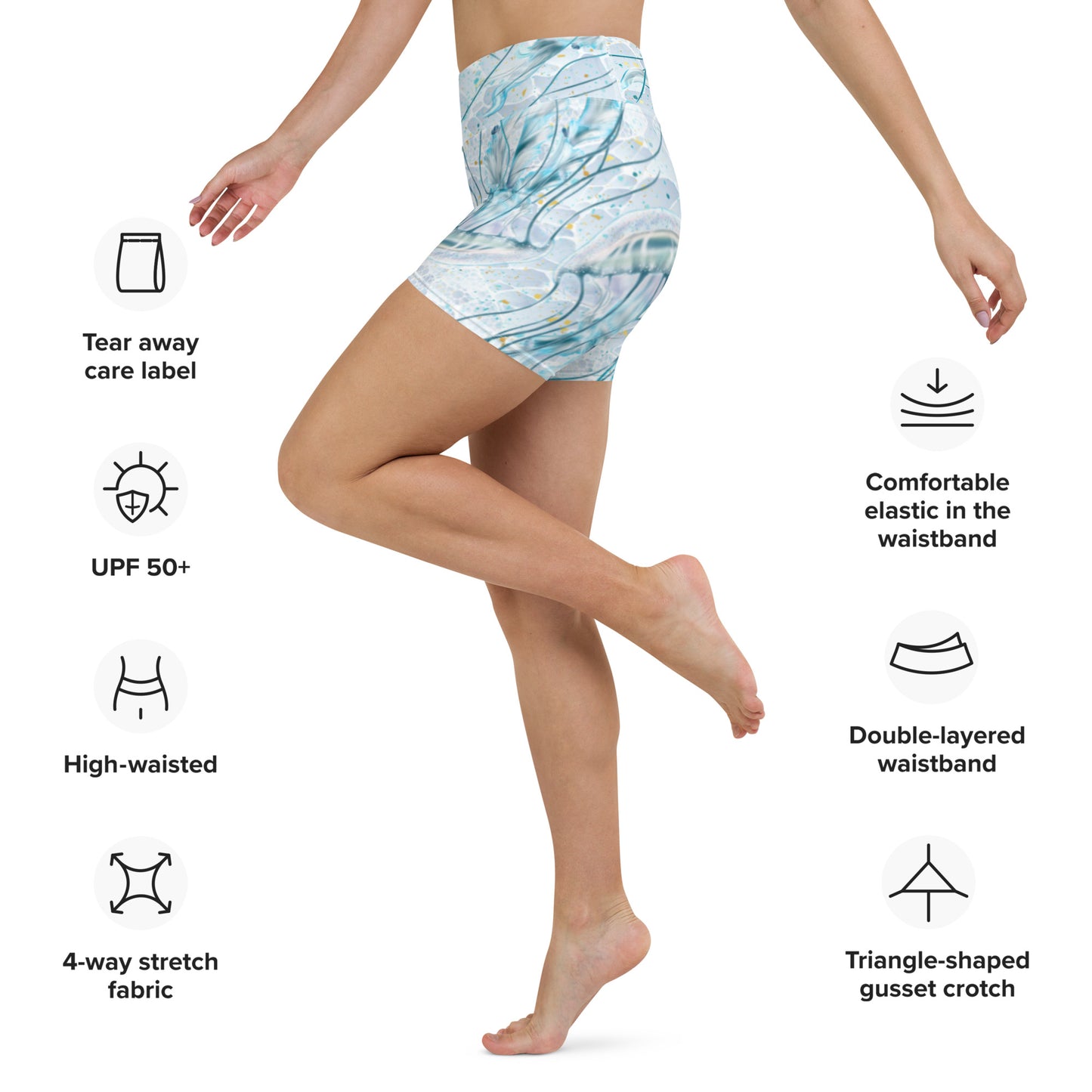 High-Waist Dive Shorts: Jellyfish Mist (XS-XL)