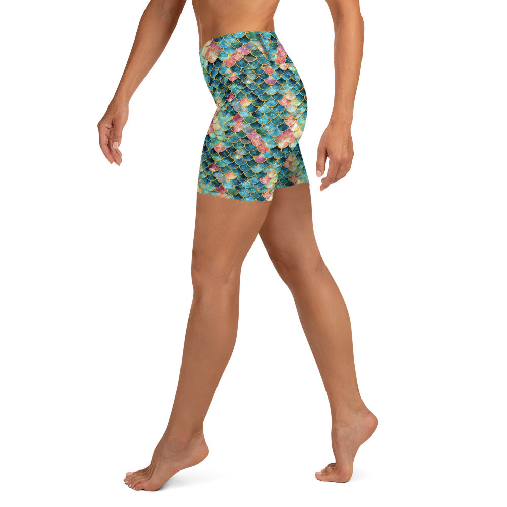 High-Waist Dive Shorts: Mermaid Jewel (XS-XL)