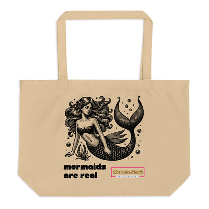 Organic Tote Bag- Mermaids are Real